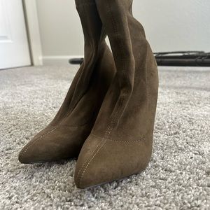 Never Worn Olive Sock Boots - Perfect for Winter!
